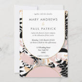 Geometrische roze zwarte witte goudbloem Weduwscha Kaart (Voorkant)