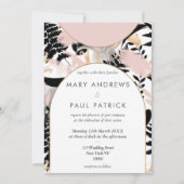 Geometrische roze zwarte witte goudbloem Weduwscha Kaart (Voorkant)