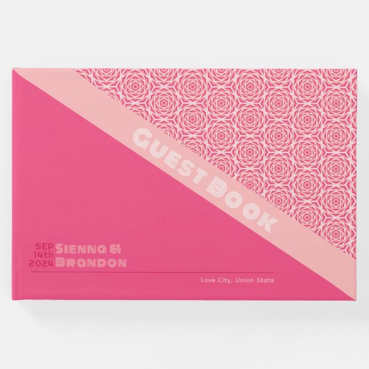 Geometrische Rozen Red Wedding Gastenboek (Voorkant)