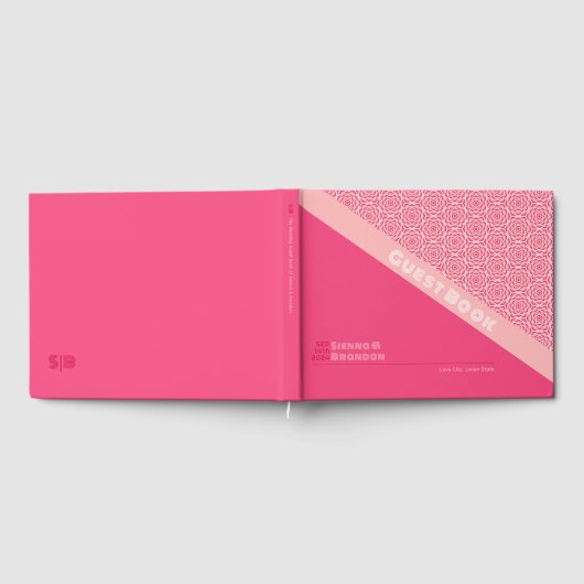 Geometrische Rozen Red Wedding Gastenboek (Volledig)