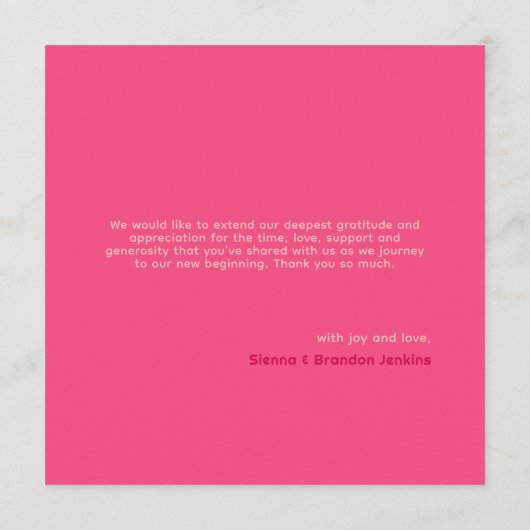 Geometrische Rozen rode bruiloft bedankkaart (Achterkant)