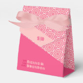 Geometrische Rozen Rode Bruiloft Favor Box Bedankdoosjes (Voorkant Zijde)