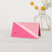 Geometrische Rozen Rode Bruiloft Gevouwen Plaats K Plaatskaartje (Voorkant)