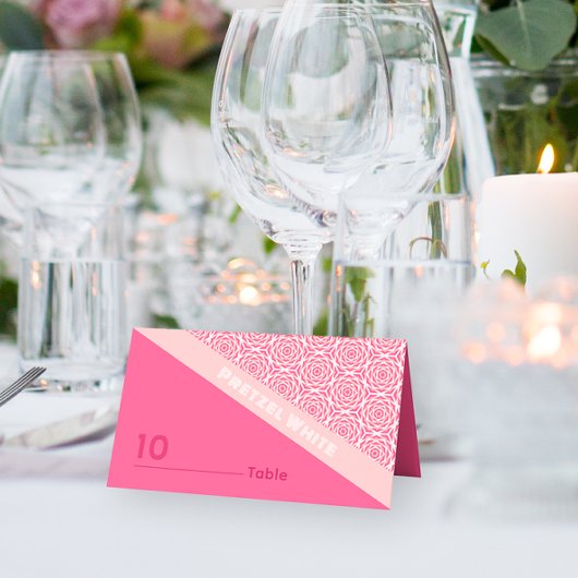 Geometrische Rozen Rode Bruiloft Gevouwen Plaats K Plaatskaartje