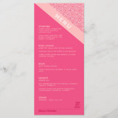 Geometrische Rozen Rode bruiloft Menu (Voorkant)