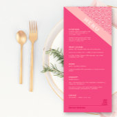 Geometrische Rozen Rode bruiloft Menu