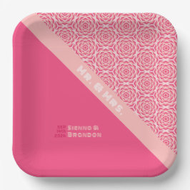 Geometrische Rozen Rode bruiloft papier Borden Papieren Bordje