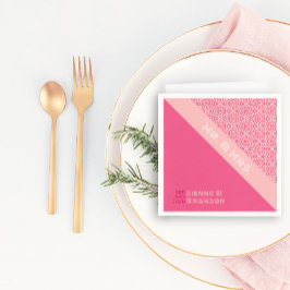 Geometrische Rozen Rode bruiloft servetten