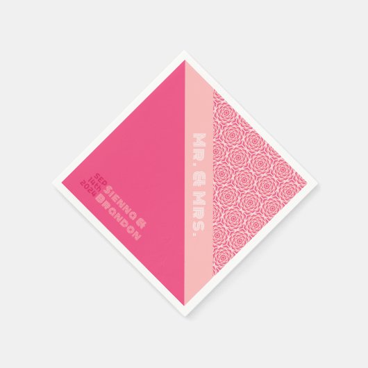 Geometrische Rozen Rode bruiloft servetten (Hoek)