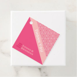 Geometrische Rozen Rode Bruiloft Vierkante Favor T Bedankjes Labels