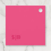 Geometrische Rozen Rode Bruiloft Vierkante Favor T Bedankjes Labels (Achterkant)