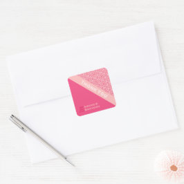 Geometrische Rozen Rode Bruiloft Vierkante Sticker