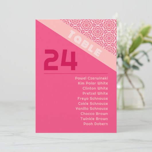 Geometrische Rozen Rood Bruiloft Zitkaarten Kaart (Staand voorkant)