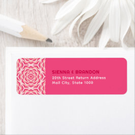 Geometrische Rozen Rood label