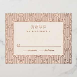 Geometrische RSVP-kaart Folie Uitnodiging Briefkaart
