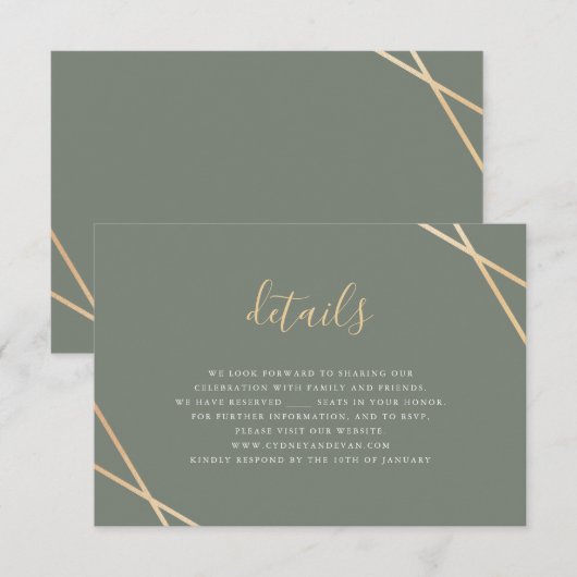 Geometrische RSVP-kaart RSVP Kaartje (Voorkant / Achterkant)