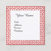 GEOMETRISCHE RUBY GEM STONE MONOGRAM White Vierkante Visitekaartje (Voorkant)