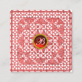 GEOMETRISCHE RUBY GEM STONE MONOGRAM White Vierkante Visitekaartje (Achterkant)