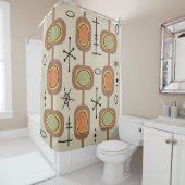 Geometrische ruimtevaartsgeschiedenis multiculture douchegordijn (In situ)