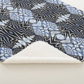 Geometrische Rustieke Boho Blauwe en Zwarte Stam E Sherpa Deken (3/4)