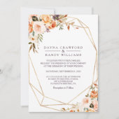 Geometrische rustieke gouden elegante herfstbruilo kaart (Voorkant)