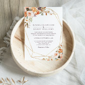 Geometrische rustieke gouden elegante herfstbruilo kaart