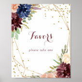 Geometrische Rustieke Gouden Glitter Favorieten Bo Poster (Voorkant)