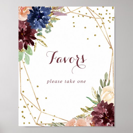 Geometrische Rustieke Gouden Glitter Favorieten Bo Poster (Voorkant)