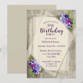 Geometrische rustieke Pansies 30e verjaardag Kaart (Voorkant / Achterkant)