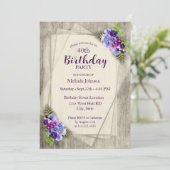 Geometrische rustieke Pansies 40e verjaardag Kaart (Staand voorkant)