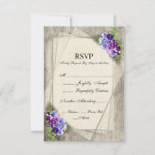 Geometrische rustieke Pansies in blauw & Paarse RS RSVP Kaartje (Voorkant)