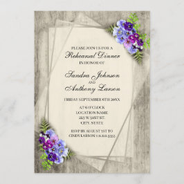 Geometrische rustieke pansies repetitie kaart