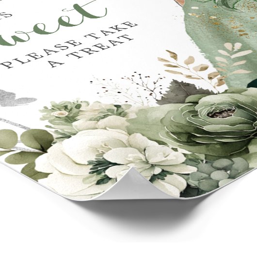 Geometrische Sage Groene Prinses Vijftien Lief Tek Poster (Hoek)