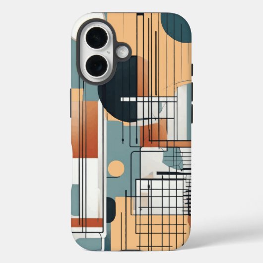 Geometrische samenstelling iPhone case (Achterkant)