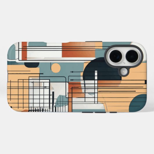 Geometrische samenstelling iPhone case (Achterkant (horizontaal))