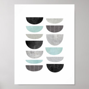 Geometrische Scandinavische abstracte moderne kuns Poster