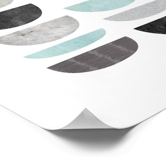 Geometrische Scandinavische abstracte moderne kuns Poster (Hoek)