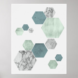 Geometrische, scandinavische kusthuiden kunstdrukk poster