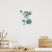 Geometrische, Scandinavische kusttinten hexagon ar Poster (Keuken)