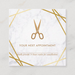 Geometrische schaar Marble Hair Stylist Appointmen Vierkante Visitekaartje