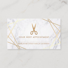 Geometrische schaar Marble Hair Stylist Appointmen Visitekaartje