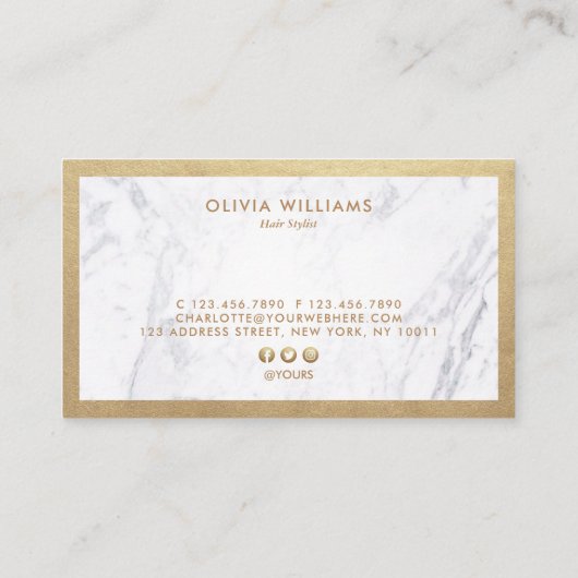 Geometrische schaar Marble Hair Stylist Appointmen Visitekaartje (Achterkant)