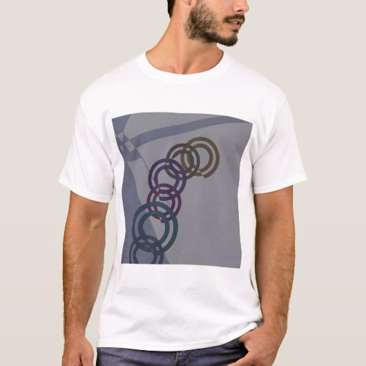 Geometrische schaduwen en ringen t-shirt (Voorkant)