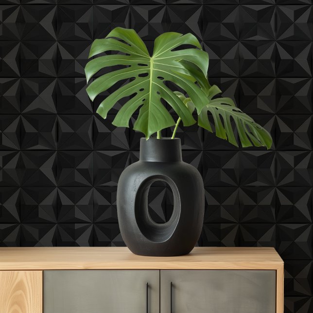 Geometrische schaduwen: Zwart Abstract 3D Behang (Creator heeft geüpload)