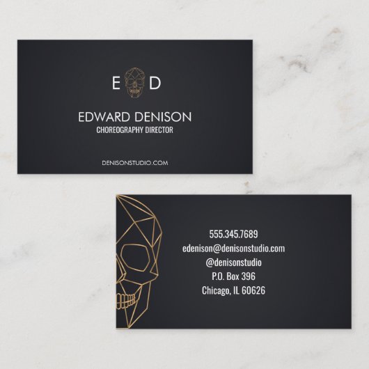 Geometrische schedel visitekaartje (Voorkant / Achterkant)
