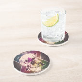 Geometrische schedel zandsteen onderzetter (Zijkant)