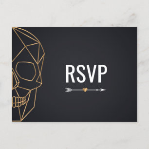 Geometrische schedelbruiloft RSVP Uitnodiging Briefkaart