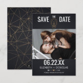 Geometrische schedelfoto save the date (Voorkant / Achterkant)