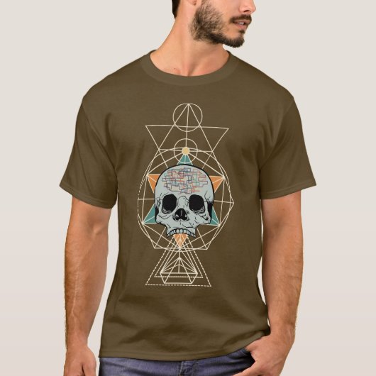 Geometrische schedelvrij zal een grafisch Shirt vo (Voorkant)