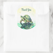Geometrische Schildpad “Dank Je” Sticker – Moderne (Tas)